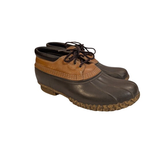 LL Bean Men's Maine Bean Boot Duck Shoe Gumshoe Low Boots Brown Size 10 USA - Picture 1 of 7